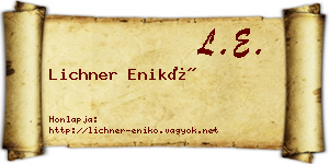 Lichner Enikő névjegykártya